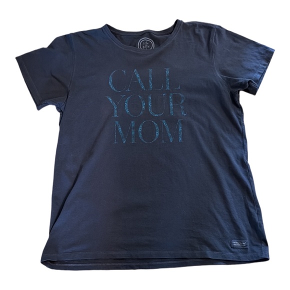 Life is Good Women's Tee Classic Fit Dark Blue Call Your Mom Size XL - Picture 1 of 7